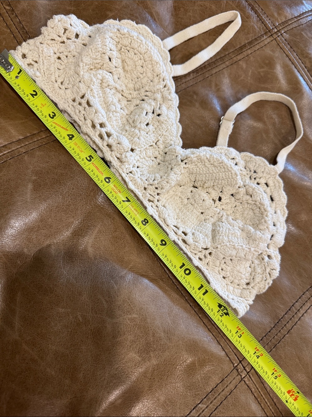 Free People 100% Cotton Cream Crochet Knit Bralette - Medium - Picture 2 of 4